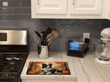 Load image into Gallery viewer, Border Collie Fall Glass Cutting Boards – Durable, Decorative Kitchen Art Large