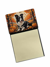 Load image into Gallery viewer, Border Collie Fall Sticky Note Holder- Refiilable Desk Accessory Note Pad