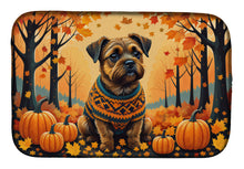 Load image into Gallery viewer, Border Terrier Fall Dish Drying Mat