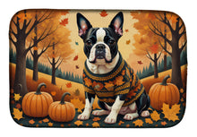 Load image into Gallery viewer, Boston Terrier Fall Dish Drying Mat