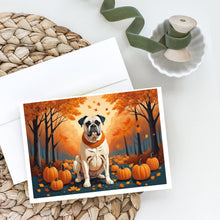 Load image into Gallery viewer, White Boxer Fall Greeting Cards -  Blank Note Cards – 8-Pack of Artist-Designed Cards with Envelopes