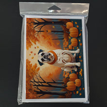 Load image into Gallery viewer, White Boxer Fall Greeting Cards -  Blank Note Cards – 8-Pack of Artist-Designed Cards with Envelopes