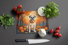Load image into Gallery viewer, White Boxer Fall Glass Cutting Boards – Durable, Decorative Kitchen Art Large