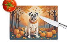 Load image into Gallery viewer, White Boxer Fall Glass Cutting Boards – Durable, Decorative Kitchen Art Large