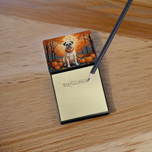 Load image into Gallery viewer, White Boxer Fall Sticky Note Holder- Refiilable Desk Accessory Note Pad