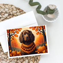 Load image into Gallery viewer, Boykin Spaniel Fall Greeting Cards -  Blank Note Cards – 8-Pack of Artist-Designed Cards with Envelopes