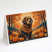 Load image into Gallery viewer, Briard Fall Greeting Cards -  Blank Note Cards – 8-Pack of Artist-Designed Cards with Envelopes