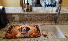 Load image into Gallery viewer, Brittany Spaniel Fall Dish Drying Mat