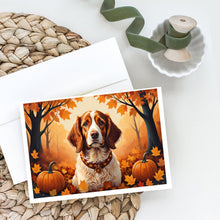 Load image into Gallery viewer, Brittany Spaniel Fall Greeting Cards -  Blank Note Cards – 8-Pack of Artist-Designed Cards with Envelopes