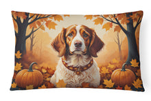 Load image into Gallery viewer, Brittany Spaniel Fall Fabric Decorative Pillow