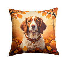 Load image into Gallery viewer, Brittany Spaniel Fall Throw Pillow - 14x14 Decorative Pillow – Art for Your Home &amp; Patio