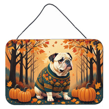 Load image into Gallery viewer, White English Bulldog Fall Wall or Door Hanging Prints