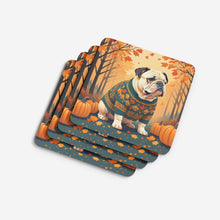 Load image into Gallery viewer, White English Bulldog Fall Foam Coaster