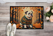 Load image into Gallery viewer, White English Bulldog Fall Doormat - 24x36 Decorative Floor Mat – Indoor/Outdoor Rug with Artistic Flair