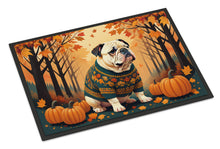 Load image into Gallery viewer, White English Bulldog Fall Doormat - 24x36 Decorative Floor Mat – Indoor/Outdoor Rug with Artistic Flair