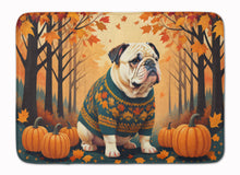 Load image into Gallery viewer, White English Bulldog Fall Memory Foam Kitchen Mat