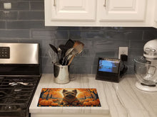 Load image into Gallery viewer, Cairn Terrier Fall Glass Cutting Boards – Durable, Decorative Kitchen Art Large