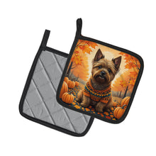 Load image into Gallery viewer, Cairn Terrier Fall Pot Holders - Set of 2 Decorative Kitchen Helpers | Made in the USA