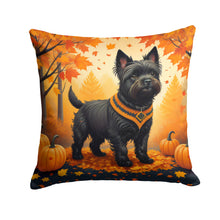 Load image into Gallery viewer, Black Cairn Terrier Fall Throw Pillow - 14x14 Decorative Pillow – Art for Your Home &amp; Patio