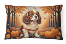 Load image into Gallery viewer, Cavalier Spaniel Fall Fabric Decorative Pillow
