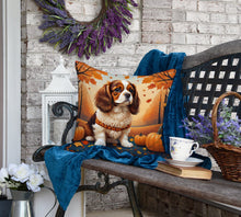 Load image into Gallery viewer, Cavalier Spaniel Fall Fabric Decorative Pillow