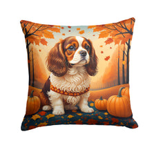Load image into Gallery viewer, Cavalier Spaniel Fall Fabric Decorative Pillow