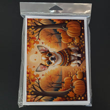 Load image into Gallery viewer, Chihuahua Fall Greeting Cards -  Blank Note Cards – 8-Pack of Artist-Designed Cards with Envelopes