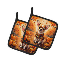 Load image into Gallery viewer, Chihuahua Fall Pot Holders - Set of 2 Decorative Kitchen Helpers | Made in the USA