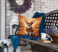 Load image into Gallery viewer, Chihuahua Fall Fabric Decorative Pillow