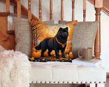 Load image into Gallery viewer, Black Chow Chow Fall Throw Pillow - 14x14 Decorative Pillow – Art for Your Home &amp; Patio