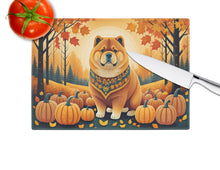 Load image into Gallery viewer, Chow Chow Fall Glass Cutting Boards – Durable, Decorative Kitchen Art Large