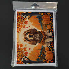 Load image into Gallery viewer, Cocker Spaniel Fall Greeting Cards -  Blank Note Cards – 8-Pack of Artist-Designed Cards with Envelopes
