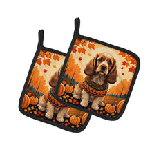 Load image into Gallery viewer, Cocker Spaniel Fall Pot Holders - Set of 2 Decorative Kitchen Helpers | Made in the USA