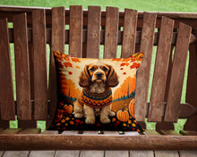 Load image into Gallery viewer, Cocker Spaniel Fall Throw Pillow - 14x14 Decorative Pillow – Art for Your Home &amp; Patio