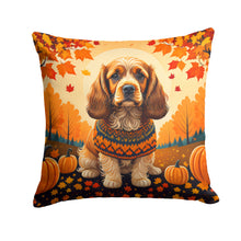 Load image into Gallery viewer, Cocker Spaniel Fall Throw Pillow - 14x14 Decorative Pillow – Art for Your Home &amp; Patio