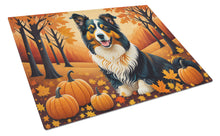 Load image into Gallery viewer, Collie Fall Glass Cutting Boards – Durable, Decorative Kitchen Art Large