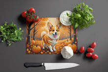 Load image into Gallery viewer, Corgi Fall Glass Cutting Boards – Durable, Decorative Kitchen Art Large