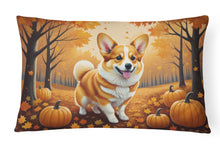 Load image into Gallery viewer, Corgi Fall Fabric Decorative Pillow