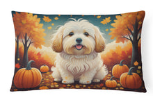 Load image into Gallery viewer, Coton De Tulear Fall Fabric Decorative Pillow