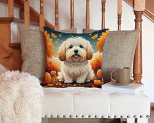 Load image into Gallery viewer, Coton De Tulear Fall Throw Pillow - 14x14 Decorative Pillow – Art for Your Home &amp; Patio