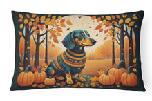 Load image into Gallery viewer, Dachshund Fall Fabric Decorative Pillow