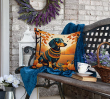 Load image into Gallery viewer, Dachshund Fall Fabric Decorative Pillow