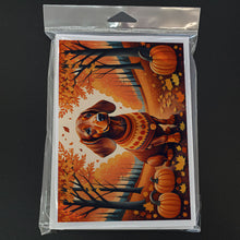 Load image into Gallery viewer, Dachshund Fall Greeting Cards -  Blank Note Cards – 8-Pack of Artist-Designed Cards with Envelopes