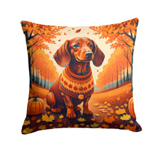 Load image into Gallery viewer, Dachshund Fall Throw Pillow - 14x14 Decorative Pillow – Art for Your Home &amp; Patio