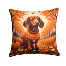 Load image into Gallery viewer, Dachshund Fall Fabric Decorative Pillow