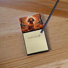 Load image into Gallery viewer, Dachshund Fall Sticky Note Holder- Refiilable Desk Accessory Note Pad
