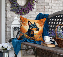 Load image into Gallery viewer, Doberman Pinscher Fall Fabric Decorative Pillow