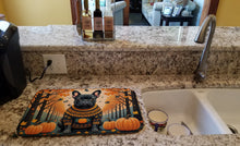 Load image into Gallery viewer, Black French Bulldog Fall Dish Drying Mat