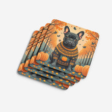 Load image into Gallery viewer, Black French Bulldog Fall Foam Coaster