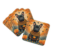 Load image into Gallery viewer, Black French Bulldog Fall Foam Coaster